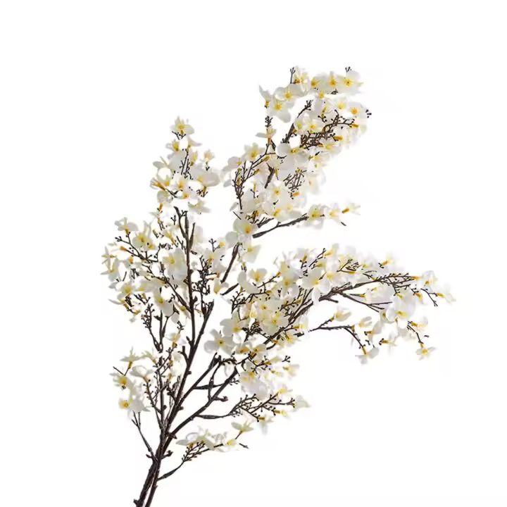 Rama de flor de melocotón Artificial de 97cm, tacto Real, elegante flor de melocotón de seda hecha a mano, flor falsa de plástico, decoración para el hogar y la Oficina - 1