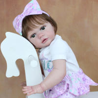 BZDOLL-Muñeca Reborn de silicona suave para bebé, cuerpo de tela de princesa, vestido de bebé con piel de pintura 3D, 24 pulgadas - details 8