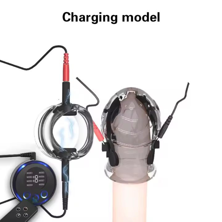 Anillo Eléctrico Leten Juguete de Placer Sensual para Hombres Estimulación de Penis en Cage de Retraso de Ejaculación Salud y Diversión - 1