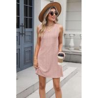 Nuevo Vestido informal de verano con cuello en V y Color sólido con cierre de palacio y bolsillo para mujer - details 13