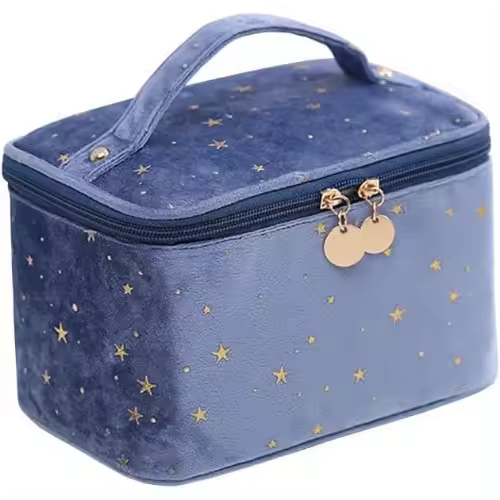 Estuche de Maquillaje Terciopelo Bolsa de Viaje Portátil en Forma de Estrella - 1