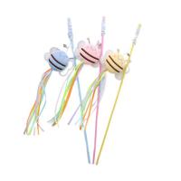 Caña de pescar de abeja pequeña resistente a mordeduras, abeja de peluche, varita colorida para gatos con campana, varita para gatos, juguete interactivo para aliviar el aburrimiento - details 6