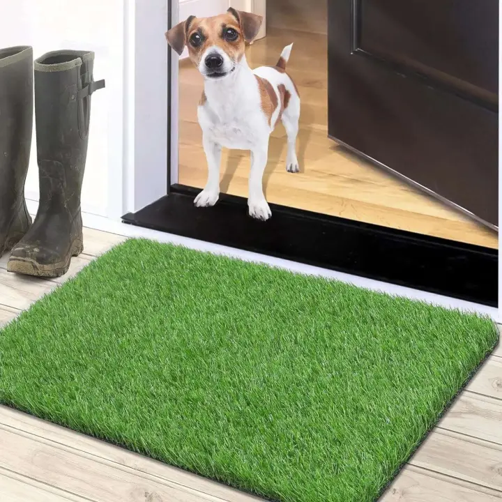 1/2 de su alfombra artificial para puerta de entrada, alfombra de entrada para perros de césped sintético, patio, césped, caravana, hogar - 1