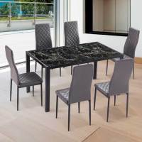 Silla de Comedor de Diseño Moderno Gris con Estampado de Rombos 96x40,5x49 cm - details 4