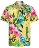 Camisa hawaiana de moda de verano, camisa casual de playa Aloha con estampado de cocoteros y botón grande de manga corta 6XL para hombre - details 10