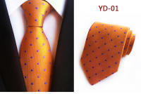 Corbata de 8cm con puntos para hombre, corbatas de negocios, accesorios de la camisa Ascot de poliéster, colorido, amarillo, trasero, rojo, fiesta de boda - details 5