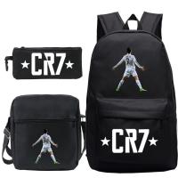 Mochila ligera de estilo sencillo para hombre y mujer, morral escolar con capacidad para ordenador portátil, 3 piezas, CR7 - details 12
