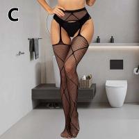 Nueva ropa de mujer de malla, ropa sexy transparente, entrepierna abierta, pantimedias hasta el muslo, ropa, ropa ajustada de malla ENCE - details 3