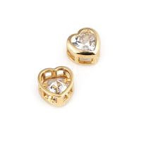 Pulsera de Abalorios de Brass de Oro 18K con Encantos de Corazón de Zirconia - details 28
