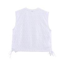 Camisetas Sin Mangas con Bordado para Mujer OUWU Top Corto Sencillo Liso Versátil - details 2