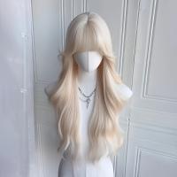 Peluca sintética con flequillo de aire para mujer, pelucas onduladas rizadas al agua para Cosplay de Halloween, cubierta completa para la cabeza, pelucas en capas naturales para fiesta - details 8