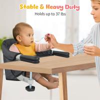 Mesa para Bebé, Trona Portátil Plegable con Arnés de Seguridad, Asiento Enganchable infantil con Bolsa de Transporte para Casa y Viajes (Azul) - details 39