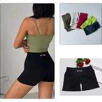 Pantalones cortos de Yoga sin costuras de cintura alta para mujer, Shorts de Fitness, pantalones cortos elásticos para bicicleta, ropa de Fitness, verano 2025 - details 6