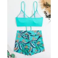 2025 Bikini traje de baño con cordón mujeres pantalones cortos de cintura alta traje de baño femenino acolchado traje de baño natación ropa de playa verano - details 36