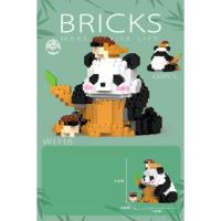 Figuras de bloques de construcción de la serie Panda para niños y niñas, Micro modelo, ladrillos de diamantes DIY, juguetes de cumpleaños - details 4