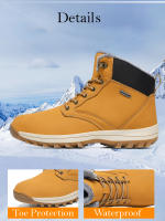 Botas de senderismo cálidas de invierno para hombre, zapatos de escalada al aire libre para clima frío, zapatos de Trekking antideslizantes, botas de nieve impermeables - details 7