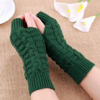 Guantes de medio dedo para Mujer, manoplas suaves y cálidas de lana, para el brazo, Invierno - details 5