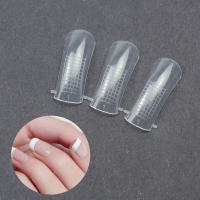 Molde de Uñas de Acrílico 100Pcs con Escala Herramientas de Uñas Falsas Cubierta Completa Franja Artística para Esmalte de Uñas Gel - details 0