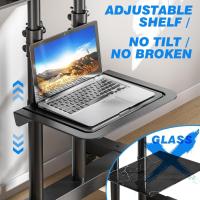 Soporte de TV con ruedas para televisores de 32, 43, 50, 55, 65, 75 y 80 pulgadas - Soporte de TV con patas inclinables - Soporte de TV de suelo con altura ajustable y móvil |   MAX Vesa 600x400mm 50 KG - details 2
