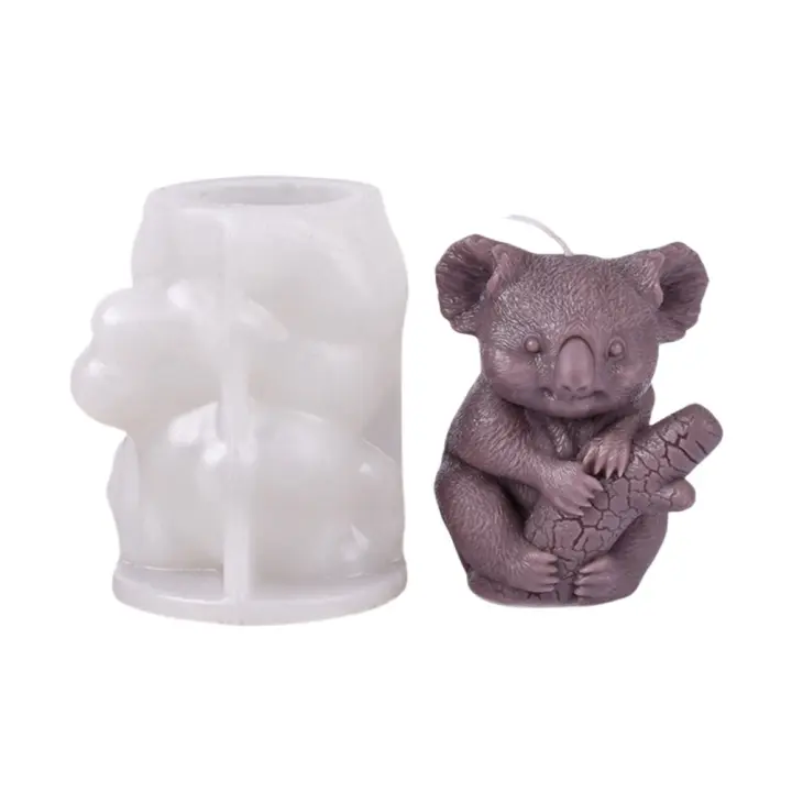 Vela aromática de silicona con forma de Koala, molde cilíndrico para velas, piña, ardilla, molde de vela hecho a mano, Molde de resina 3D para decoración del hogar - 1