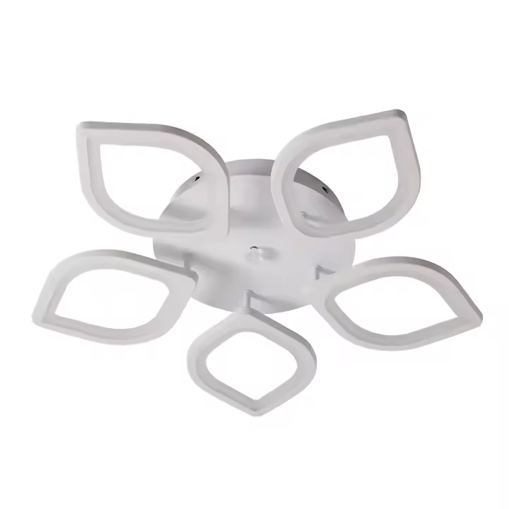 Lámpara de techo ojo de caballo acrílico Goeco blanco 5 focos 60W luz blanca 220V - 1