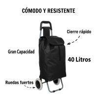 GREATOYAR Carro de Compra con Gran Capacidad, Carro de Compra con 2 Ruedas, Carrito de Compra para Mayores, Soporte Metálico, Alta Capacidad de Almacenamiento, Capacidad 40 litros - details 1