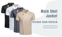 360 °   Traje de restaurante transpirable, camisa de trabajo de cocina, chaqueta de chef de manga corta para hombres y mujeres, uniforme de cocina para servicio de comida - details 0