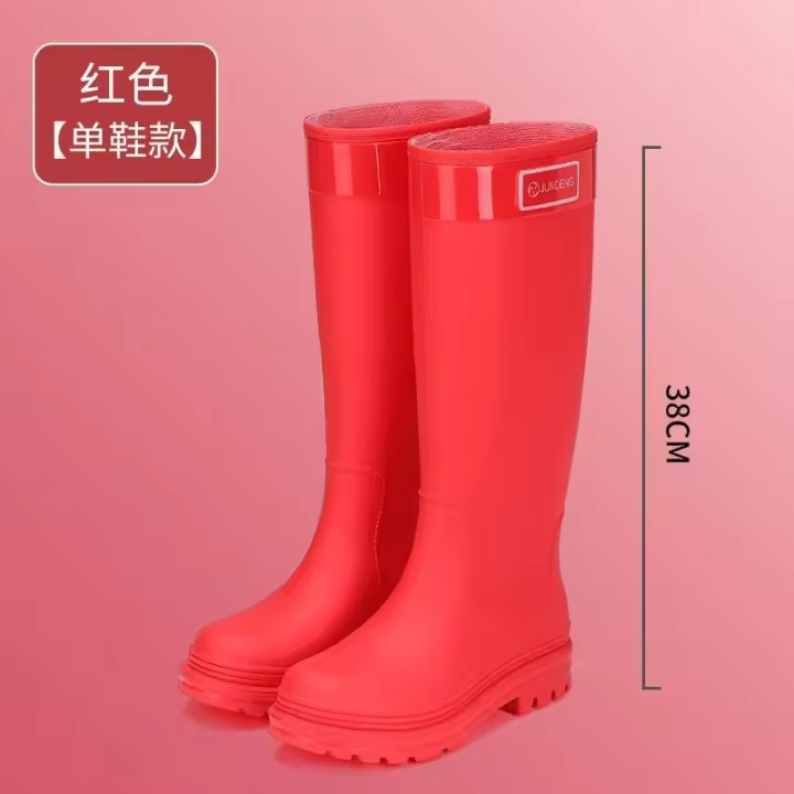 Botas de Lluvia de Tacón Alto Impermeables Zapatos de Invierno Cálido para Mujeres con Boca Ancho - 1