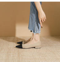 Nuevo estilo elegante de celebridad, cadena dorada, zapatos individuales de tacón bajo, zapatos individuales casuales - details 14
