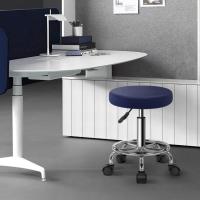 Taburete Redondo de Cuero PU reposapiés Ajuste de Altura Giratorio Medical SPA salón taburetes de Masaje Silla de Trabajo Color Negro - details 36