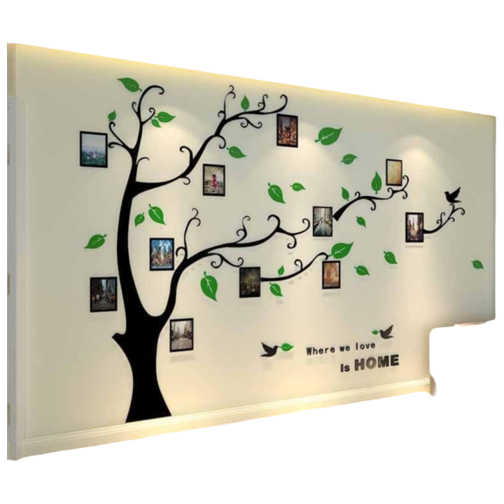 Pegatinas de Pared 3D Árbol Familia Adhesivos de Vinilo Grandes para Decoración de Sala de Estar Dormitorio Oficina Diseño DIY de Fotos