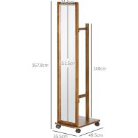 Espejo Largo con Ruedas Espejo de Cuerpo Completo para Ropa y Muebles Inferiores de Dormitorio Salón Pasillo 35,5x49,5x167,8 cm Nogal - details 6