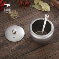 Villa de titanio para acampar, tarro de 220ml, botella de sal, azúcar, pimienta, condimento en polvo, cuchara, recipiente de cocina para picnic al aire libre - details 5