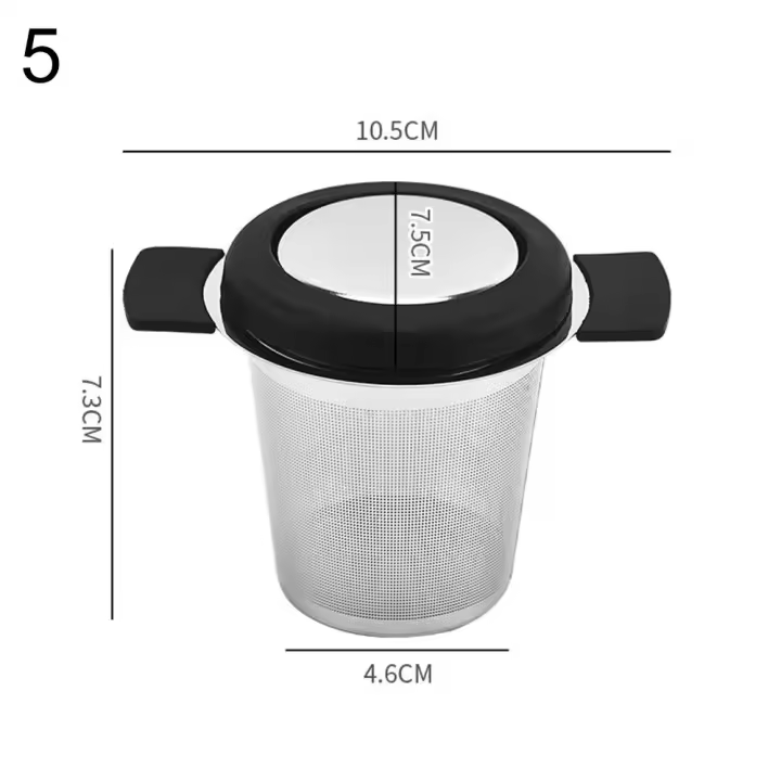 Tapa infusora de tetera, malla fina, filtros de acero inoxidable, filtro de especias de hojas, colador de té, infusor - 1