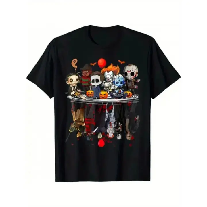 Personaje de película de terror Disfraz de Halloween Camiseta de regalo Camiseta gráfica gótica top Camisa de manga corta - 1