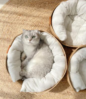 HOOPET-cama para mascotas para las cuatro estaciones, perrera para gato, cachorro, sofá hecho a mano, tejido de bambú, nido acogedor, accesorios para mascotas - details 4