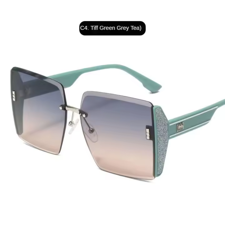 Gafas de Sol Grandes Marcos sin Marco Corte de Oceanos Adelgazantes UV400 - 1
