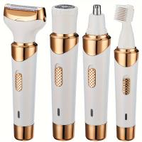 Afeitadora eléctrica 4 en 1 para mujer, depiladora recargable por USB, recortadora eléctrica de cejas, eliminador de vello portátil para cara, nariz y piernas - details 0