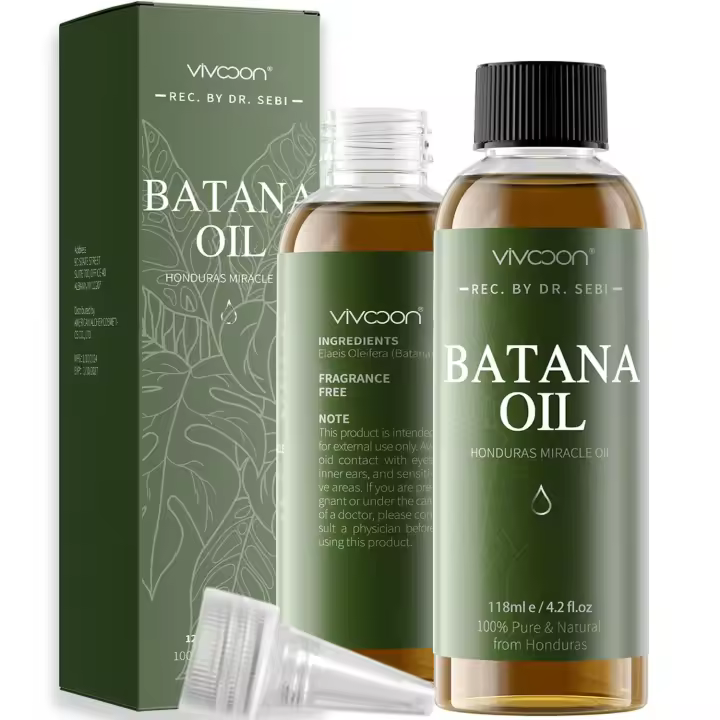 Vivccon Growth, aceite na crudo natural 100% puro, aceite orgánico Dr. Sebi de Honduras, cuidado del cuero cabelludo y la piel del grosor del cabello, 1 botella - 1