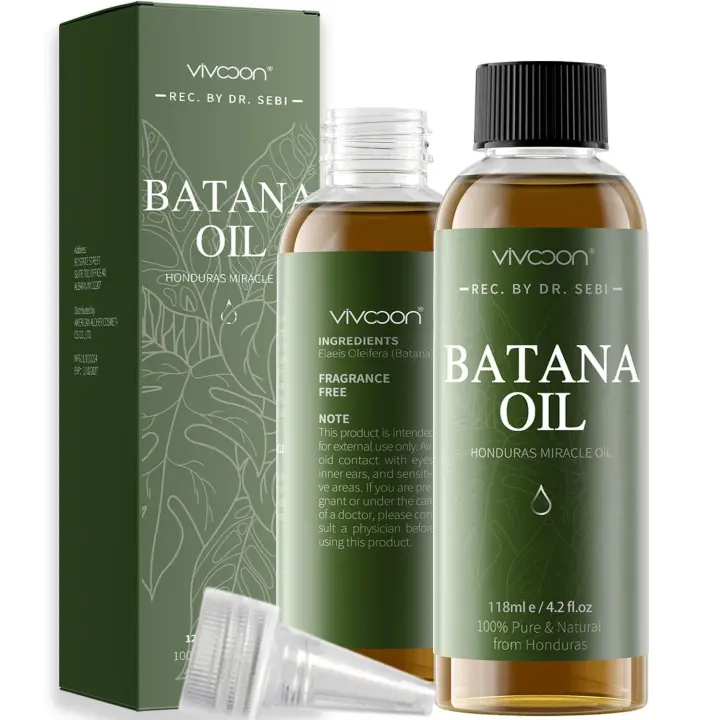 Vivccon Growth, aceite na crudo natural 100% puro, aceite orgánico Dr. Sebi de Honduras, cuidado del cuero cabelludo y la piel del grosor del cabello, 1 botella - 1