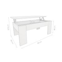mesa centro elevable,  mesa con tapa color cemento, mesa de salón, mesa atractiva, mesa funcional