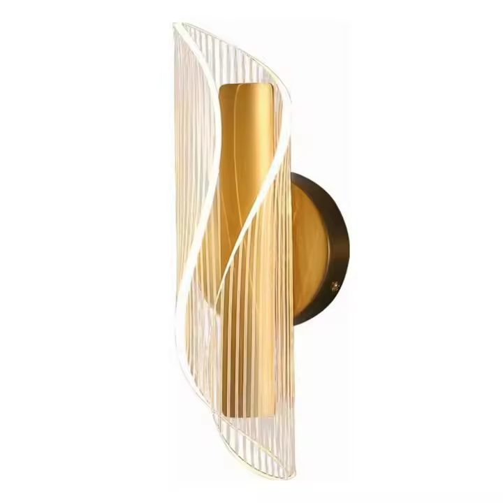 Goeco Lámpara de pared LED Oro Moderna y minimalista para tu dormitorio 12 W de luz de tres colores - 1