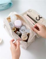 Neceser de viaje grande para cosméticos, neceser portátil con gancho para colgar, impermeable, estuche de maquillaje para almacenamiento en el baño - details 2