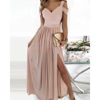 Vestido largo con cuello en v para mujer, moda de verano - details 3