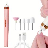 Kit de taladro eléctrico HB para uñas, Conjunto de manicura y pedicura recargable por USB con motor de alta velocidad, 4 - details 0