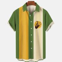 Camisa de Verano Hawaiiana para Hombres Estampado 3D de Saxofón, Suelto, Manga Corta, Clásico, Para la Playa, Aloha - details 13