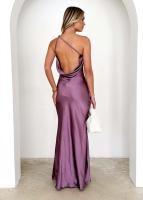 2025 nueva moda Sexy cuello inclinado correa de moda vestido de fiesta sin espalda adelgazante para mujeres - details 2