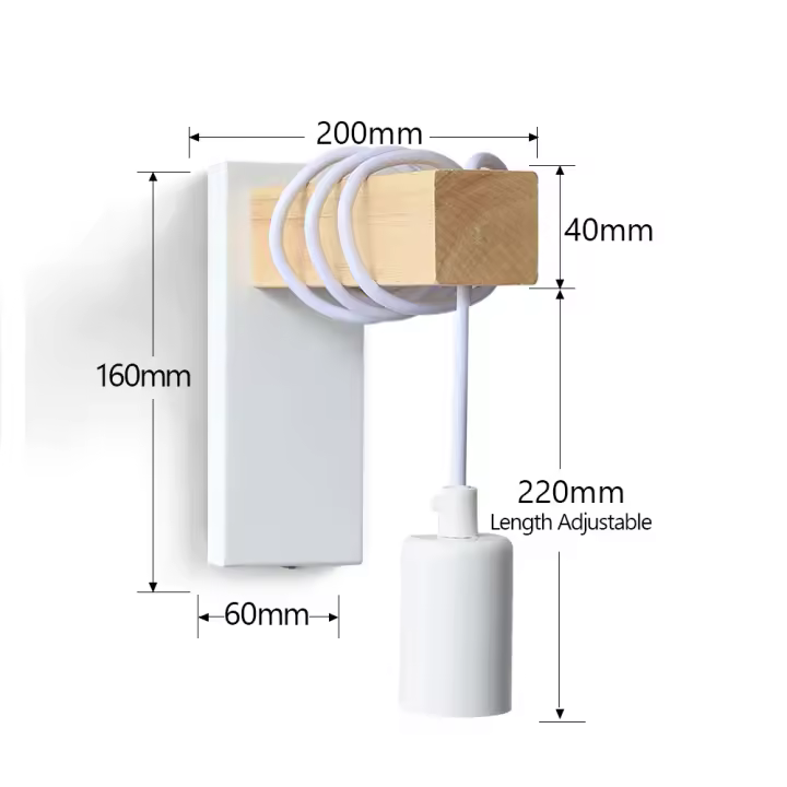 Lámpara de Pared de Hierro Retro Nórdica Moderna E27 Luz de Pared para Hogar, Dormitorio, Comedor - 1