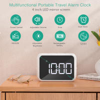 ORIA-reloj despertador LED con espejo, Mini relojes de escritorio, despertador Digital multifuncional con carga USB para el hogar y la Oficina - details 5