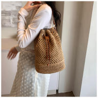 Bolso de paja tejido hueco, bolso de cubo, bolso de playa, bolso de hombro casual, bolso de moda, bolso de mujer - details 11